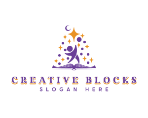 Creative Book Kid logo design