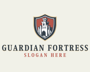 Castle Fortress Shield logo design