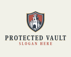 Castle Fortress Shield logo design