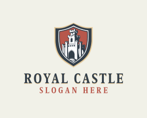 Castle Fortress Shield logo design