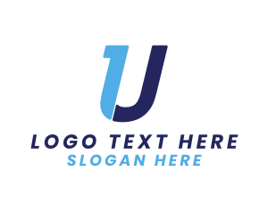 Modern Blue Letter U logo