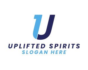 Modern Blue Letter U logo design