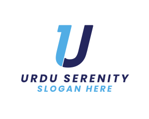 Modern Blue Letter U logo design