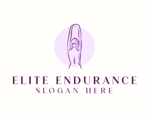 Stretching Woman Fitness logo design