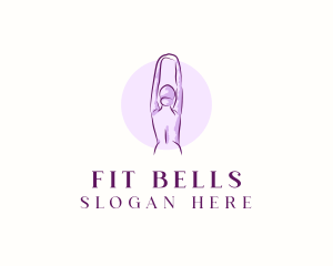 Stretching Woman Fitness logo design