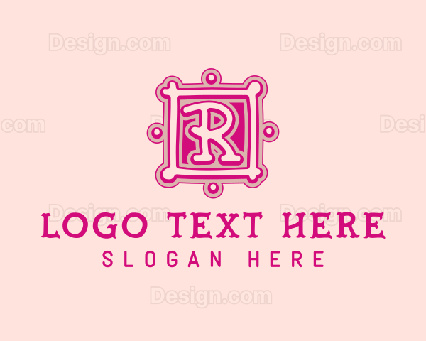 Doodle Frame Letter R Logo