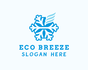 Cooling Snowflake Breeze logo design