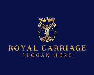 King Queen Royal Crown logo design