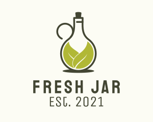 Organic Leaf Jar  logo design