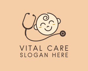 Baby Pediatrician Stethoscope Logo