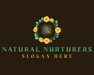 Flower Wreath Bouquet logo design