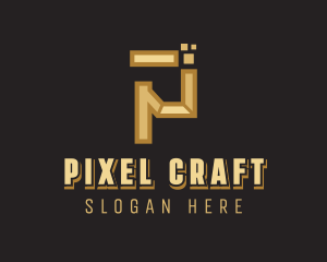 Business Pixel Letter P logo design