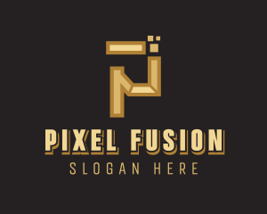 Business Pixel Letter P logo design