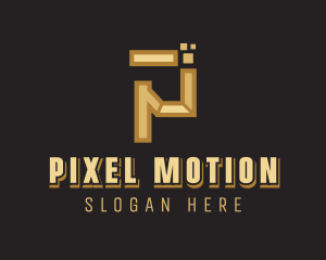 Business Pixel Letter P logo design