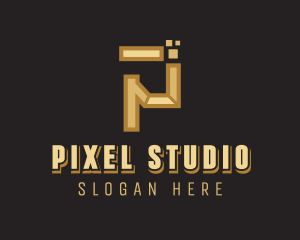 Business Pixel Letter P logo design