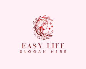 Woman Leaf Wellness logo design