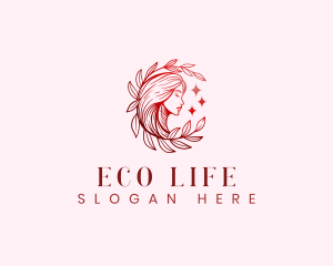 Woman Leaf Wellness logo design