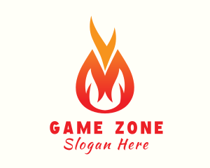 Fire Flame Camping Logo