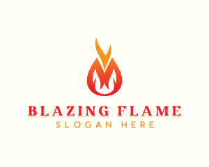 Fire Flame Camping logo design