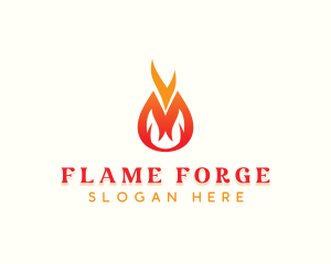 Fire Flame Camping logo design