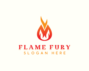 Fire Flame Camping logo design