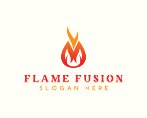 Fire Flame Camping logo design