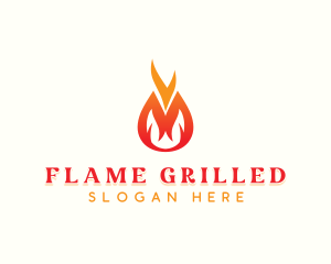 Fire Flame Camping logo design