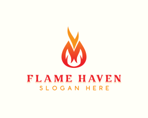 Fire Flame Camping logo design