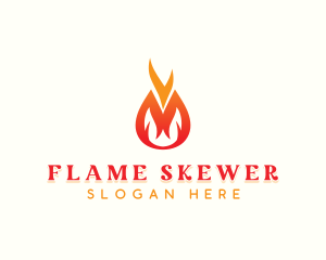 Fire Flame Camping logo design