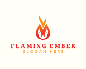 Fire Flame Camping logo design