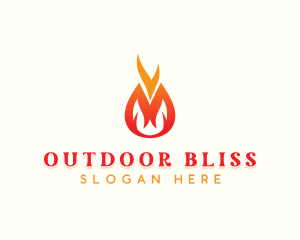 Fire Flame Camping logo design