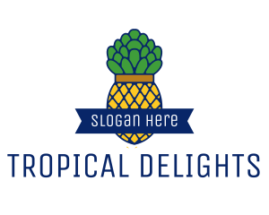 Pineapple Fruit Outline logo