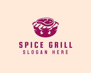 Angry Meat Grill logo design