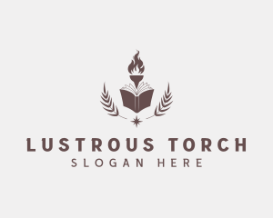 Torch Fire Book Journalism logo design