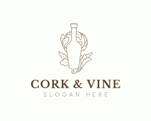 Organic Wine Beverage Bottle logo design