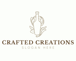 Organic Wine Beverage Bottle logo design