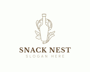 Organic Wine Beverage Bottle logo design