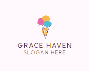 Ice Cream Sweet Dessert Logo