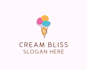 Ice Cream Sweet Dessert logo design