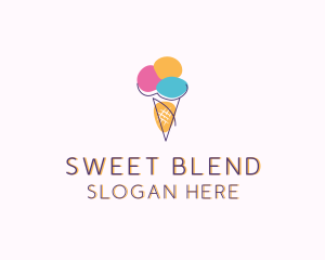 Ice Cream Sweet Dessert logo design