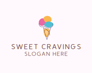 Ice Cream Sweet Dessert logo design