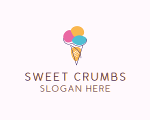 Ice Cream Sweet Dessert logo design