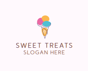 Ice Cream Sweet Dessert logo design