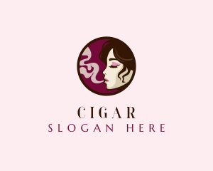 Beauty Woman Smoking logo design