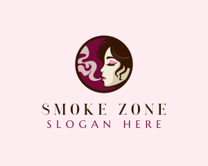 Beauty Woman Smoking logo design