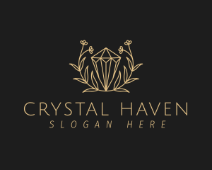 Floral Crystal Jewel  logo design