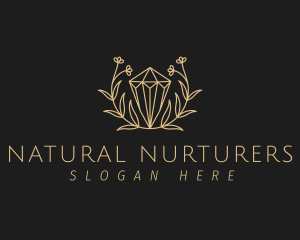 Floral Crystal Jewel  logo design