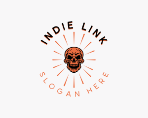 Hipster Skull Tattoo logo
