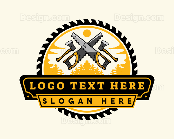 Lumberjack Woodwork Tool Logo