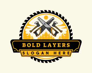 Lumberjack Woodwork Tool logo design